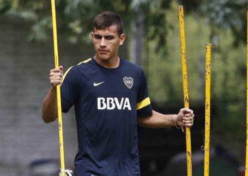 Leandro Paredes en un entrenamiento de Boca Juniors.