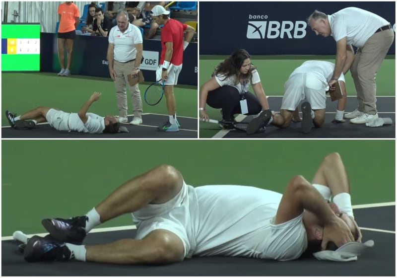 Así fue la dolorosa lesión de Nicolás Massú en el partido contra Carlos Moyá