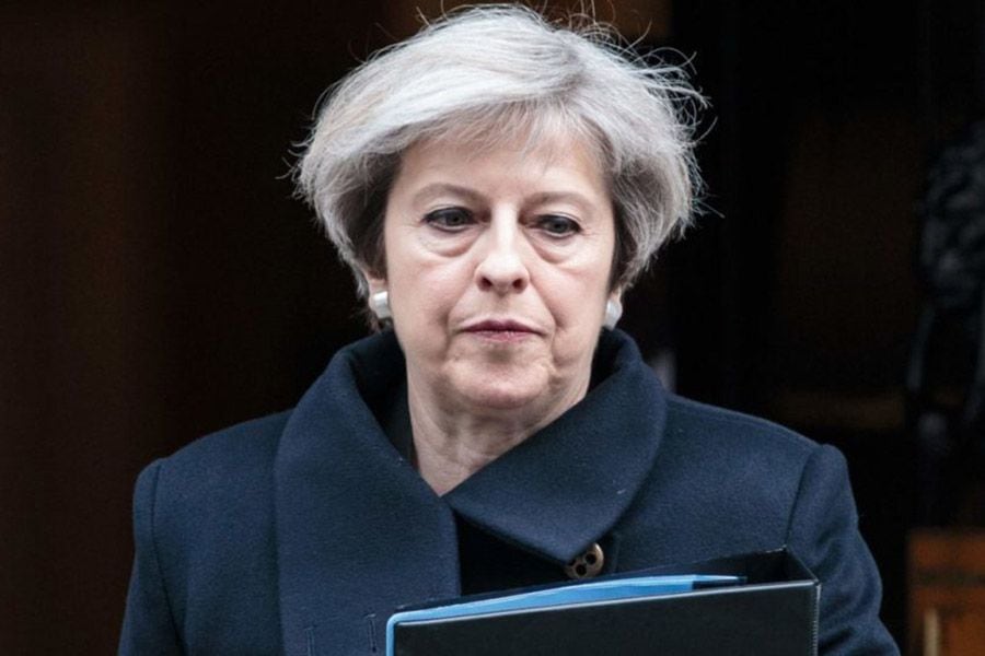 British Prime Minister Theresa May leaves 10 Downing Street in centra