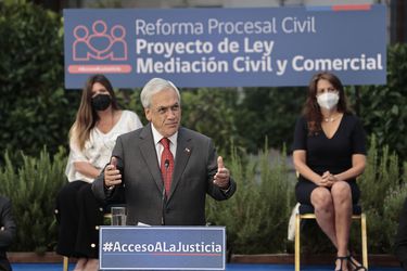 Piñera presenta proyecto de mediación que permitirá resolver de forma más rápida y fácil conflictos civiles  
