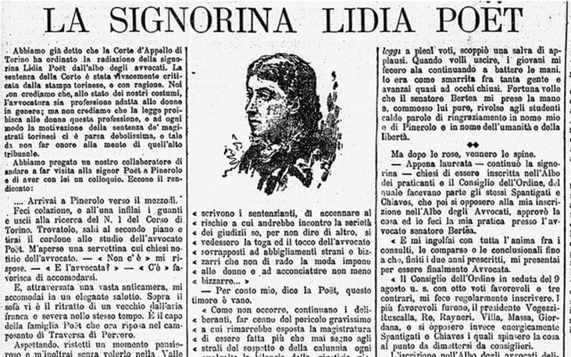 Recorte de un perioódico italiano de la época que consignaba el caso de Lidia Pöet