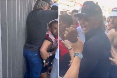 Un mal rato en medio del festejo: Diego Lugano se enfrenta con un barrista del Sao Paulo que le robó el celular