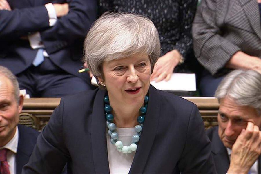 Britain's Prime Minister Theresa May makes a statement in the House of Commons, London