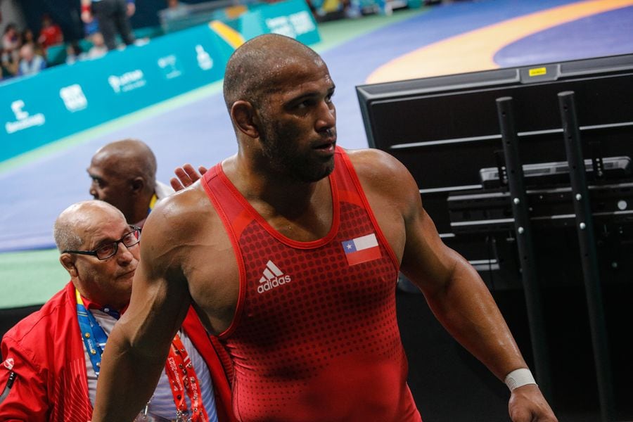 Yasmani Acosta en Lucha Grecoromana de 130kg de los Juegos Panamericanos.