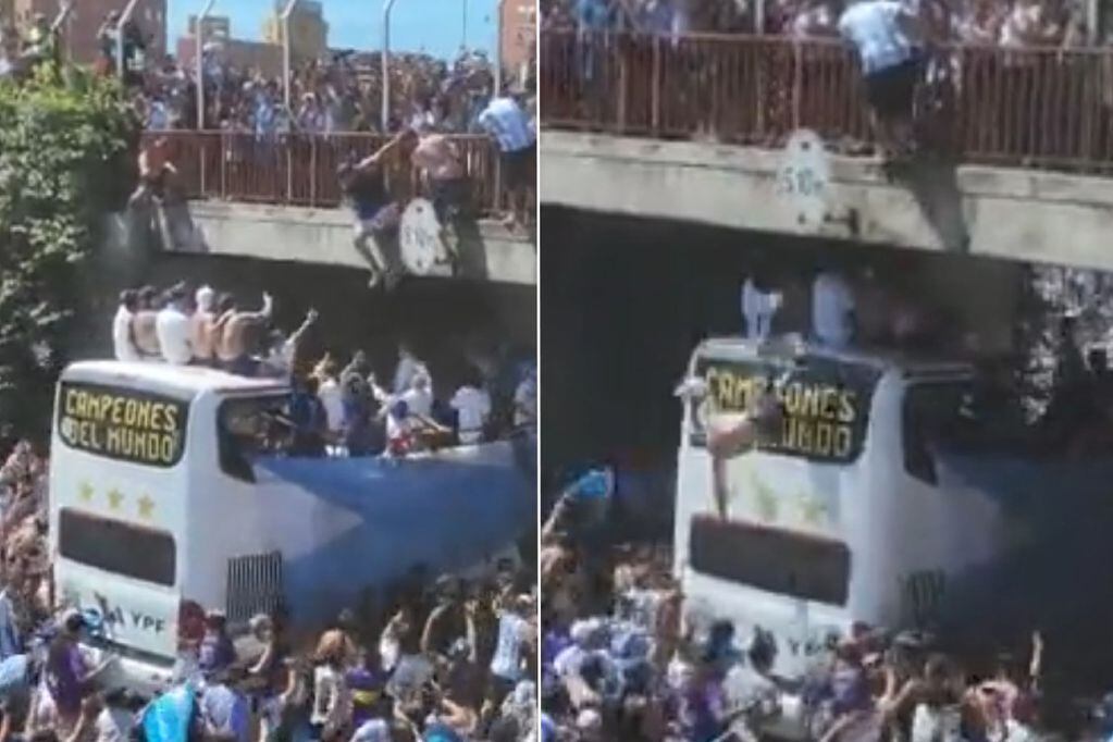 Locura total en Argentina!: Hinchas se tiran al bus de la Selección y  jugadores no pudieron llegar al Obelisco | Deportes