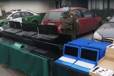 Carabineros recupera más 70 computadores en barrio Franklin: había equipos robados en escuela de Collipulli