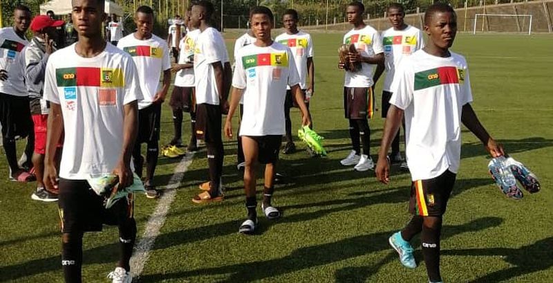 La selección Sub 17 de Camerún, en un entrenamiento