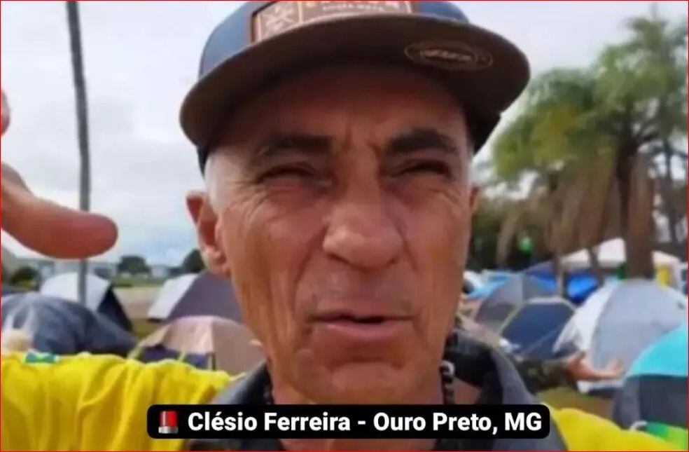 Clesio Ferreira dentro de los campamentos bolsonaristas. Foto: Instagram