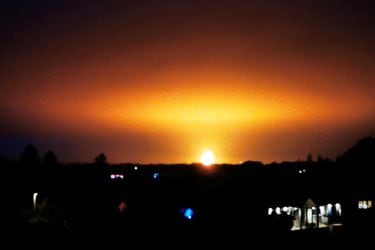 Un rayo provoca la explosión de un depósito de gas verde en Oxford