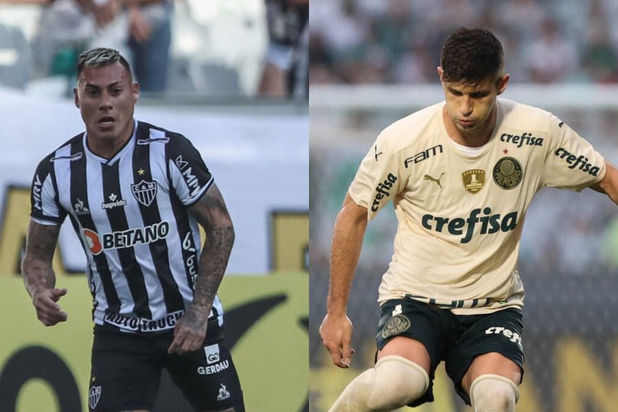 Eduardo Vargas (Atlético Mineiro) y Benjamín Kuscevic (Palmeiras).