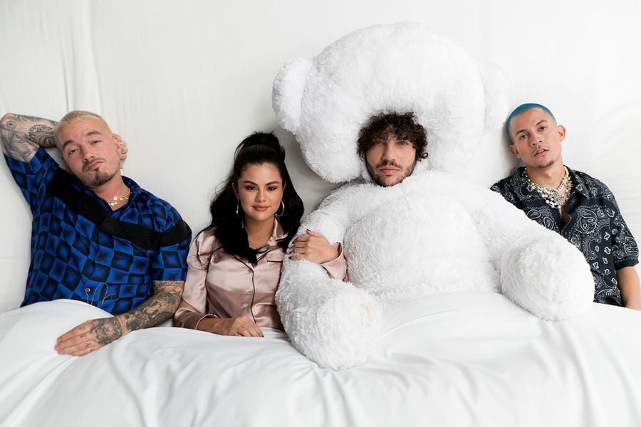 benny-blanco-Tainy-Selena-Gomez-and-J-Balvin-press-billboard-1548