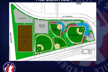 El plano del proyecto que el béisbol pretende edificar en Cerrillos.