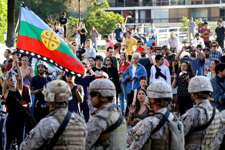 Manifestación pacifica en Escuela Militar