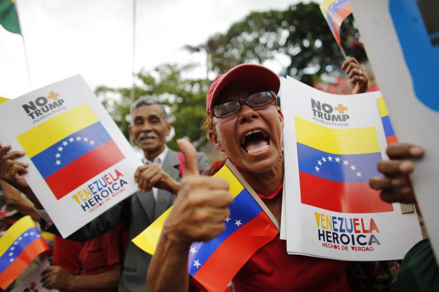 Manifestación del oficialismo en Venezuela (AP)