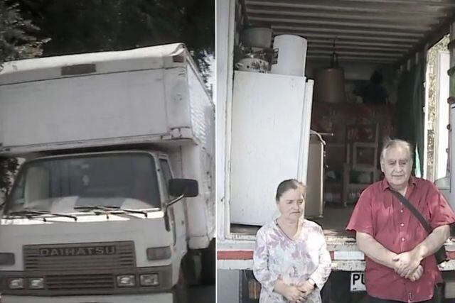 Adultos mayores viven en un camión en Santiago