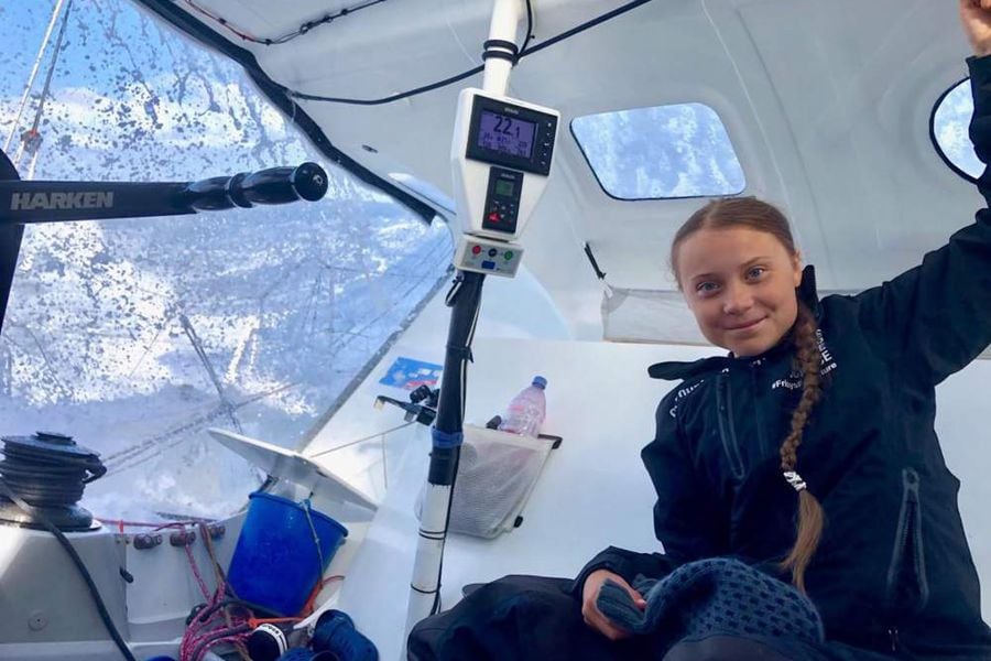 Climate activist Greta Thunberg sails to New York for UN climate summit