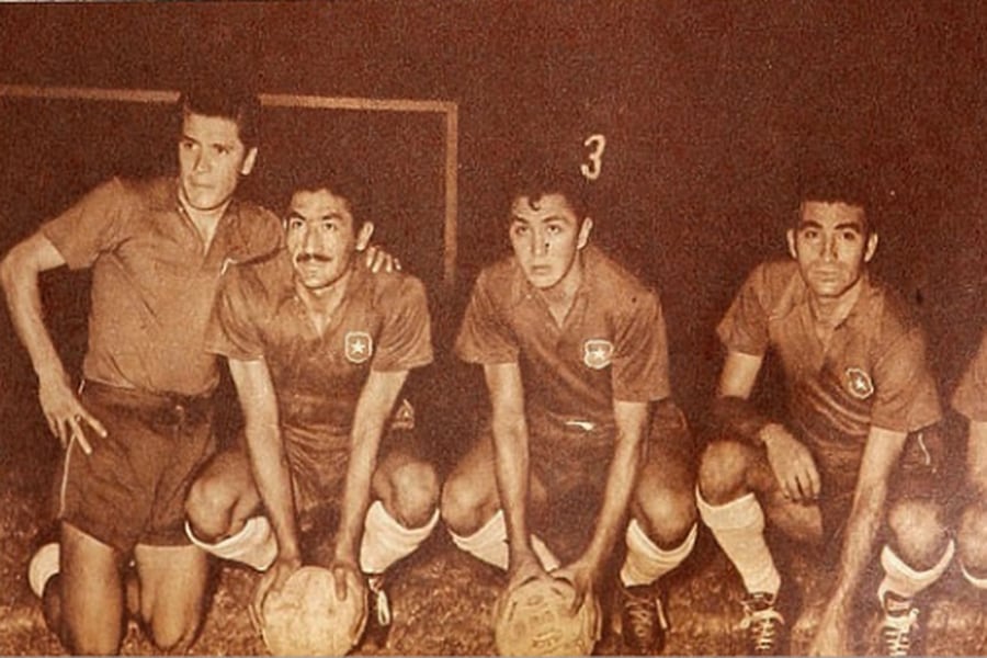 La selección chilena durante su participación en la Copa América 1957.