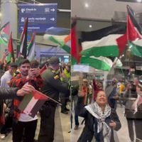El masivo recibimiento de los hinchas a Palestino en Bogotá