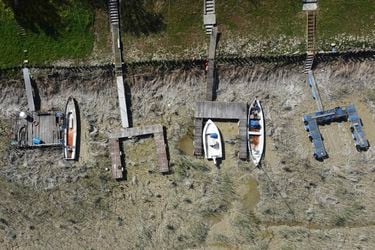 Las dramáticas imágenes del río Po de Italia: falta de nieve lo condena a un verano muy seco