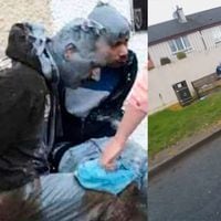 Arresto ciudadano: amarran y tiran pintura a un pedófilo y un agresor sexual en Irlanda