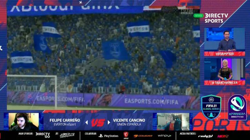 Captura de pantalla del duelo entre Everton y Unión Española. Foto: Eprimera.