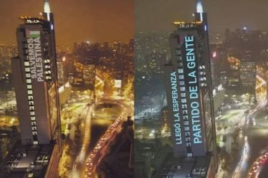 “Habla de la ambición de poder”: Delight Lab acusa plagio de Franco Parisi a una de sus proyecciones en la torre Telefónica