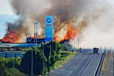 Incendio provoca corte de la Ruta 5 Sur en San Fernando: llamas cerca a estación de servicio fueron controladas