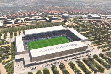 Vista aérea virtual del remodelado estadio San Carlos de Apoquindo, la Nueva Fortaleza Cruzada.