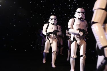 Star Wars Stormtroopers arrive for the closing ceremony of the Dubai