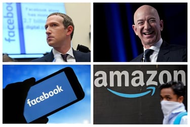 La mayor pérdida de valor bursátil en la historia de EEUU sería compensada por el mayor aumento del que se tenga registro: el cara y sello de Facebook y Amazon