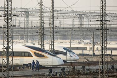 Views of a High Speed Train Yard as Bullet Trains Transform the World's Biggest Migration