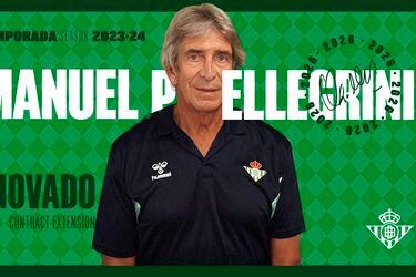 Manuel Pellegrini extendió su contrato con el Betis hasta 2026.
