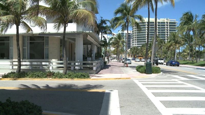 Las calles vacías de Miami Beach ante la pandemia de coronavirus.