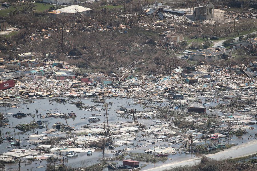 Vistas aéreas de los daños causados por el huracán Dorian en Marsh Harbour en la isla GranAbaco el 4 de septiembre de 2019.