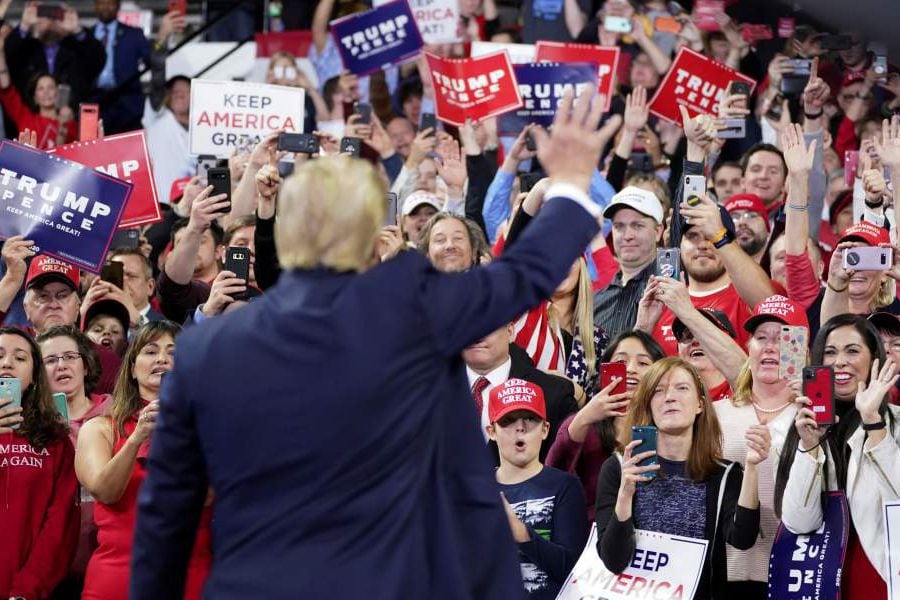 FILE PHOTO: Trump holds a campaign rally in Milwaukee, Wisconsin