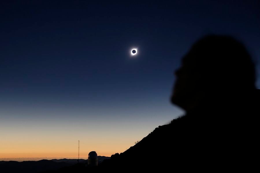 A solar eclipse is observed at Coquimbo