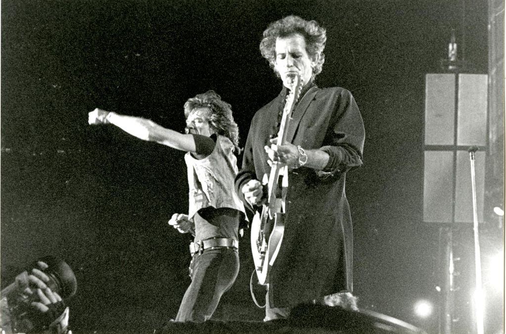 Jagger y Richards en el Estadio Nacional. Archivo Copesa