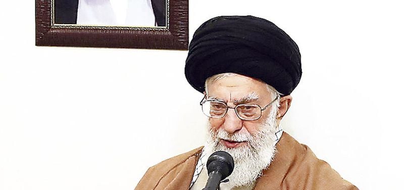 El ayatola Alí Jamenei en su discurso de este martes.