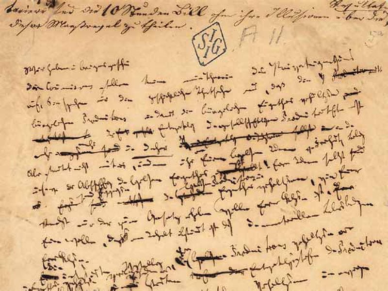 Manuscrito redactado en puño y letra por Karl Marx