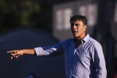 Gustavo Quinteros, en un partido de Vélez