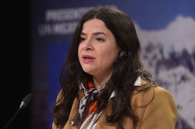 La ministra de la Mujer, Antonia Orellana, en el Palacio de La Moneda.
