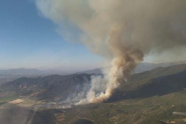 Alerta roja en Chimbarongo por incendio forestal que ya ha consumido al menos 180 hectáreas