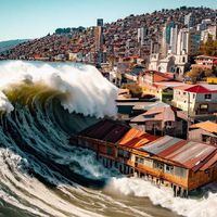 Cómo sería un tsunami en Valparaíso, según una Inteligencia Artificial