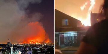 VIDEOS incendio forestal llega a las casas en Chillán