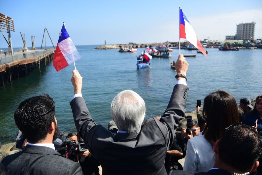 El presidente Sebastian Piñera visita Antofagasta tras el fallo de la Haya