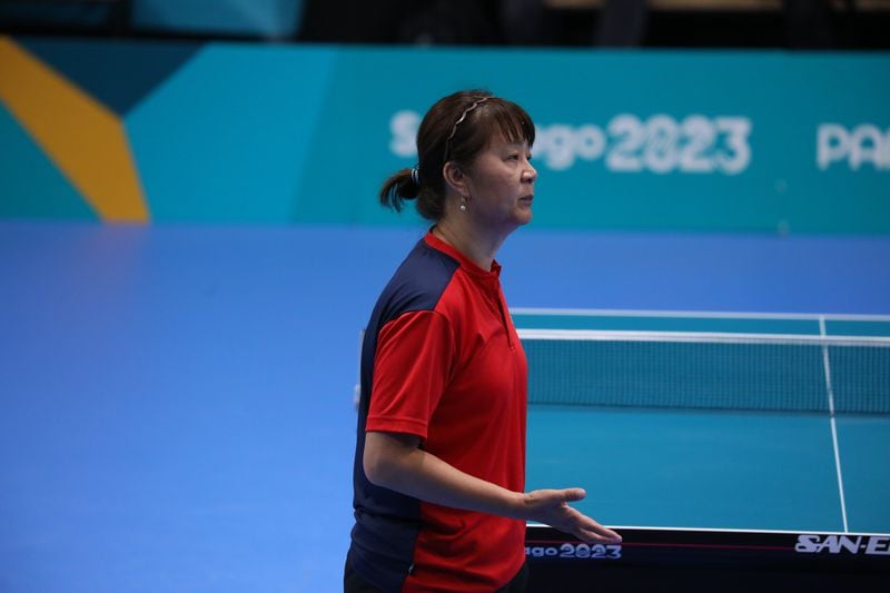 Tania Zeng, durante su partido