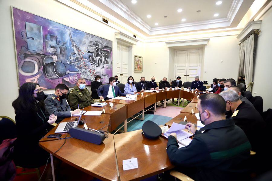La tercera sesión del Consejo Nacional Contra el Crimen Organizado se desarrolló en La Moneda este martes.