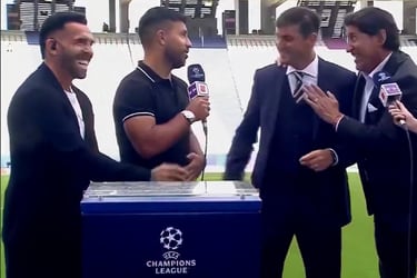 Con Guardiola, Agüero, Tévez y Zanetti: las especiales interacciones de Iván Zamorano en la previa de la final de la Champions