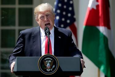 U.S. President Donald Trump speaks about the gas attack in Syria at the White House in Washington