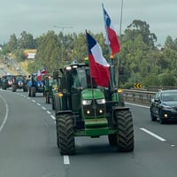 Agricultores de La Araucanía protestaron en tractores por los precios de cereales